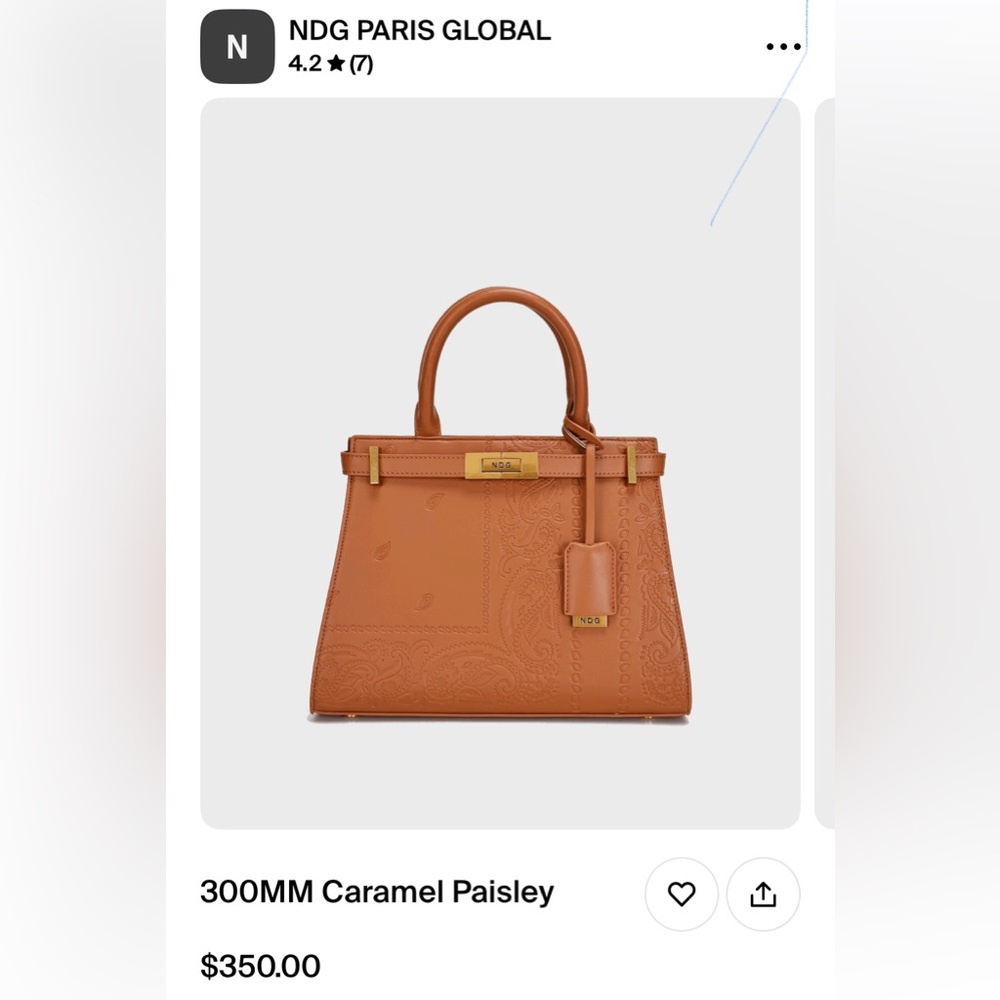 NDG Paris Paisley Brown Medium Bag - Picture 7 of 8